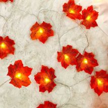 Couronne d'automne, décoration d'automne, 10 guirlandes lumineuses, guirlande de feuilles d'automne, décoration de Noël d'Halloween, décoration de