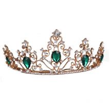 Feiyue - Couronne de bijoux de mariée, coiffe de mariée, décoration en cristal, couronne de dame, alliage, gros strass, couvre-chef pour studio photo