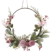Couronne de fleurs décorative pour porte d'entrée Couronne de fleurs séchées décoratives Couronnes de fleurs toute l'année Porte d'entrée Pays de