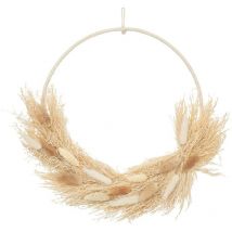 Couronne de fleurs séchées D34cm Atmosphera Créateur D'intérieur