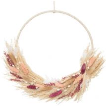 Couronne de fleurs séchées D34cm Atmosphera Créateur D'intérieur