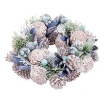 Couronne de Noël Bleu Multicouleur Plastique Foam 26 x 26 x 7,5 cm