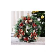 Cyslmuk - Couronne de Noël Couronne de l'Avent de Noël pour portes extérieures et intérieures pour la décoration de Noël