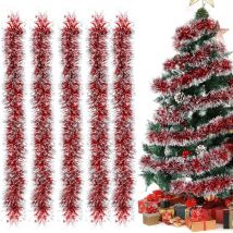 Couronne de Noël en guirlandes rouges, lot de 5 couronnes de Noël