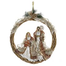 Couronne de Noël Dkd Home Decor polyester (30 x 5 x 30 cm)