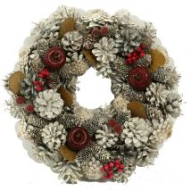 Couronne enneigée avec pommes ø30h7,5 cm