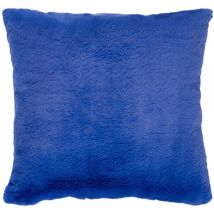 Coussin fausse fourrure Couka bleu indigo 45x45cm Atmosphera Créateur D'intérieur