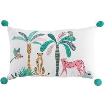 Coussin 30 x 50 cm Leopink blanc