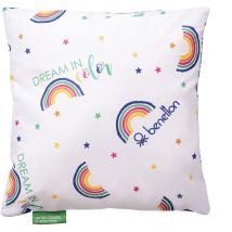 Benetton - Coussin 30x30cm 300gr 100% coton, collection Rainbow - Multicolore