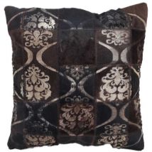 Coussin fait main en peau de vache 45x45 marron aurelia