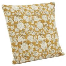 Coussin à fleurs jaune et blanc