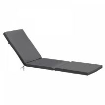 Coussin Bain De Soleil Polyester Gris 186x53x5 Cm