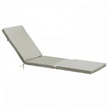 Coussin bain de soleil polyester écru 186x53x5 cm