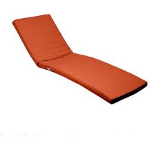 Coussin Bain de Soleil Terracotta - Matelas pour Transat Déhoussable - 185x60x5cm