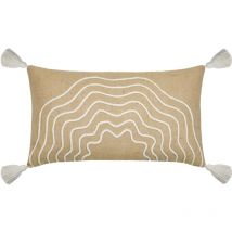 Coussin beige rectangulaire avec relief Beige 30x50 cm