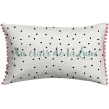 Coussin enfant à pois en coton 30x50cm