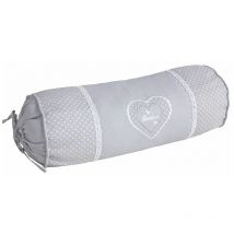 Coussin boudin gris en coton et lin