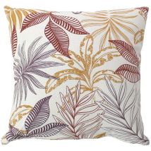 Coussin canapé déhoussable motif végétal coloré Multicolore 40x40 cm