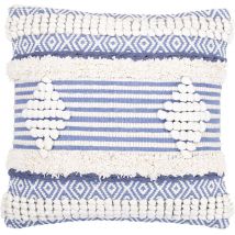 Privatefloor - Coussin de style boho Bali - Housse et Rembourrage inclus - Litha Bleu