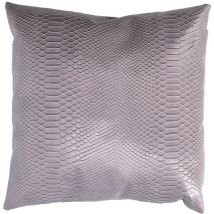 Coussin carré en éco-cuir gris cm38x38h38