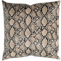 Coussin carré en éco-cuir marron cm38x38