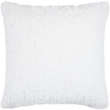 Coussin carré fausse fourrure avec recto velours Blanc 45x45 cm