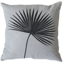 Coussin carré feuille de palmier Gris clair 40x40 cm