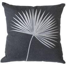 Coussin carré feuille de palmier Gris Foncé 40x40 cm