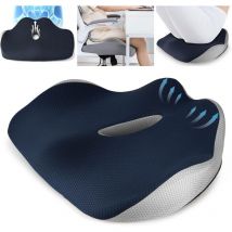 Coussin Chaise, Coussin de Siège, Coussin pour Chaise de Bureau, Mousse à Mémoire de Forme, Coussin Voiture Conducteur, Housse Lavable, Façonnage des