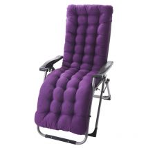 Coussin Chaise Longue avec Anti-dérapant Coussin Transat Bain de Soleil Jardin Haut Epais pour Fauteuil Relax Chaise Longue-Violet-48X125X8cm