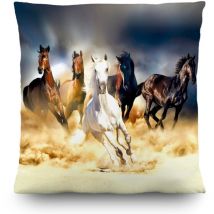 Coussin chevaux qui courent - 45 cm x 45 cm