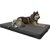 Bingo Paw - Coussin Chien Déhoussable Imperméable Tapis Chien Matelas 3D Mousse à Mémoire de Forme - Gris 130x84.5x9cm