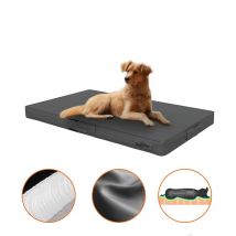Bingo Paw - Coussin Chien Déhoussable Imperméable Tapis Chien Matelas 3D Mousse à Mémoire de Forme - Gris 96.5x70.5x9cm