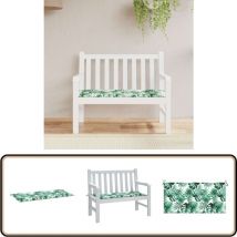 Coussin de banc de jardin motif de feuilles 120x50x3 cm - Coussin De Banc - Coussin D'extérieur - Coussin Jardin - Décoration Intérieur - Décoration