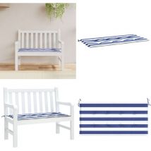 Coussin de banc de jardin rayures bleues et blanches 100x50x3cm - Coussin De Banc - Coussin D'extérieur - Coussin Décoratif - Coussin Jardin - Housse
