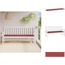 Coussin de banc de jardin rouge bordeaux 200x50x3 cm - Coussin De Banc - Coussin D'extérieur - Coussin Décoratif - Coussin Jardin - Coussin
