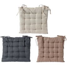 Coussin de chaise 40x40x6cm couleurs variées 832846 - Matériau 100% recyclé - Spécial pour chaises avec sangles de fixation