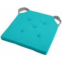 Coussin de chaise céladon et gris en coton 38 x 38 cm