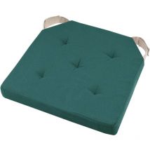 Coussin de chaise réversible cobalt et lin en coton 38 x 38 cm