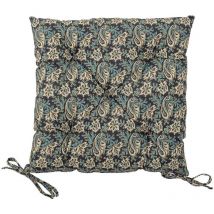 Bloomingville - Coussin de chaise Coton motif cachemire bleu