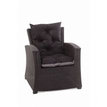 Setgarden - Coussin de chaise de jardin 50x50x55cm 4 pièce coussin de jardin noir Coussin de fauteuil résine tresséer Coussin d'assise à dossier