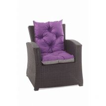 Setgarden - Coussin de chaise de jardin 50x50x55cm 4 pièce coussin de jardin violet Coussin de fauteuil résine tressée Coussin d'assise à dossier
