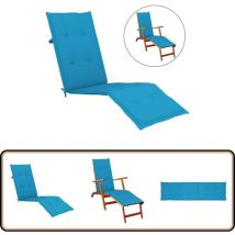 Coussin de chaise de terrasse bleu (75+105)x50x4 cm - Coussin De Chaise - Coussin Terrasse - Coussin Exterieur - Coussin Décoratif - Coussin