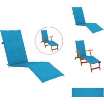 Coussin de chaise de terrasse bleu (75+105)x50x4 cm - Coussin De Chaise - Coussin Terrasse - Coussin Exterieur - Coussin Décoratif - Coussin