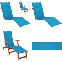 Coussin de chaise de terrasse bleu (75+105)x50x4 cm - Coussin De Chaise - Coussin Terrasse - Coussin Exterieur - Coussin Décoratif - Coussin