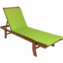 Setgarden - Coussin de chaise longue 190x60x4cm, coussin pour chaise longue de jardin, chaise longue en bois citron vert, coussin pour chaise longue