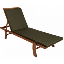 Setgarden - Coussin de chaise longue 190x60x4cm, coussin pour chaise longue de jardin, chaise longue en bois vert, coussin de chaise longue de piscine