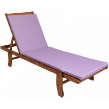 Setgarden - Coussin de chaise longue 190x60x4cm, coussin pour chaise longue de jardin, chaise longue en bois lilas, coussin pour chaise longue de