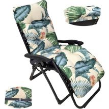 Coussin de Chaise Longue, Bain de Soleil,Coussin Transat Jardin Intérieur Extérieur Antidérapante, Matelas Bain de Soleil