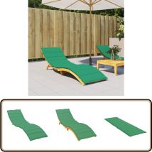Coussin de chaise longue vert 200x60x3 cm tissu oxford - Coussin De Chaise Longue - Coussin D'extérieur - Coussin Décoratif - Coussin Vert - Coussin